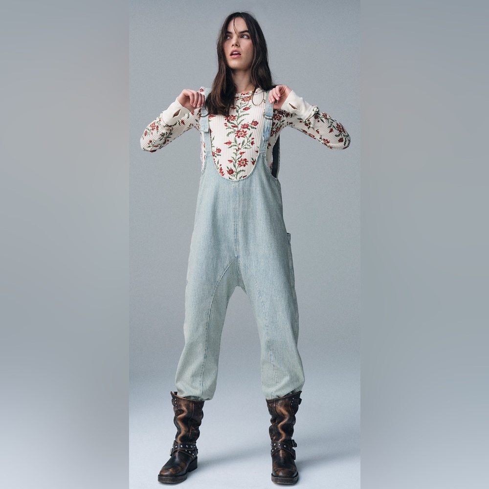 BNWT Free People Striped Overall M